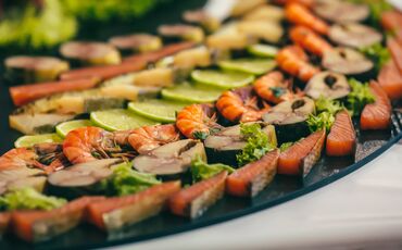Catering bei einem Event, Fischplatte