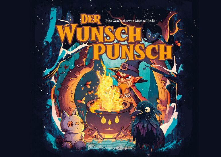 Karikatur mit Zauberer zu der Veranstaltung Der Wunschpunsch, am 1. bis 3. Dezember im AMO
